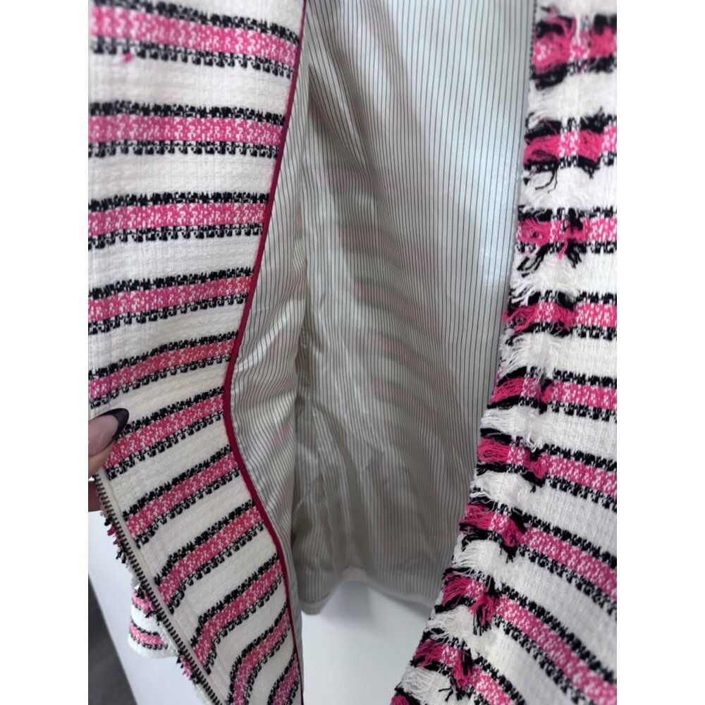 Talbots Pink, Black and White Striped Jacket - Picture 5 of 7